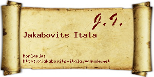 Jakabovits Itala névjegykártya
