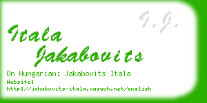 itala jakabovits business card